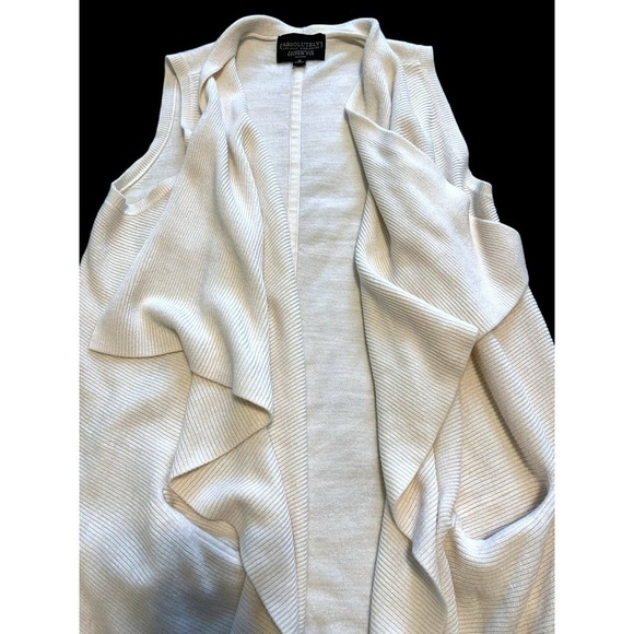 Absolutely Creative Worldwide Asymmetric Shawl Knit Sleeveless Women's Cream S - Picture 6 of 9
